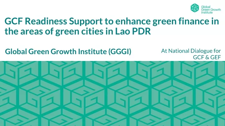 gcf readiness support to enhance green finance