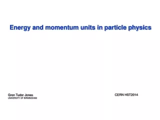 Energy and momentum units in particle physics