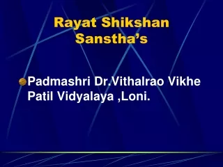 Rayat Shikshan Sanstha’s