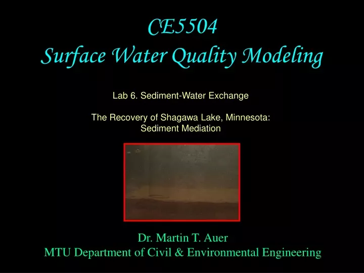 ce5504 surface water quality modeling