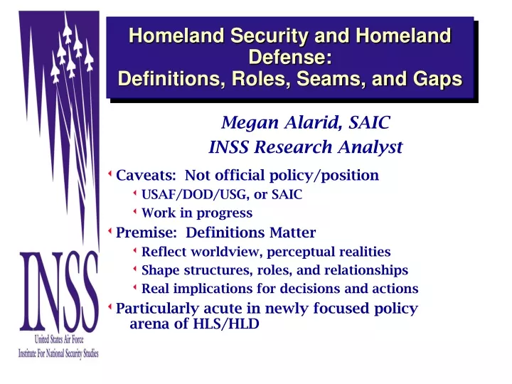 homeland security and homeland defense definitions roles seams and gaps