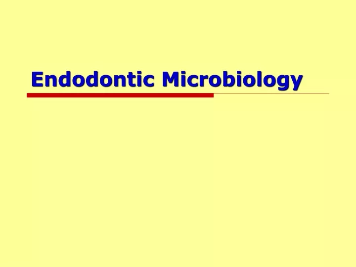 endodontic microbiology