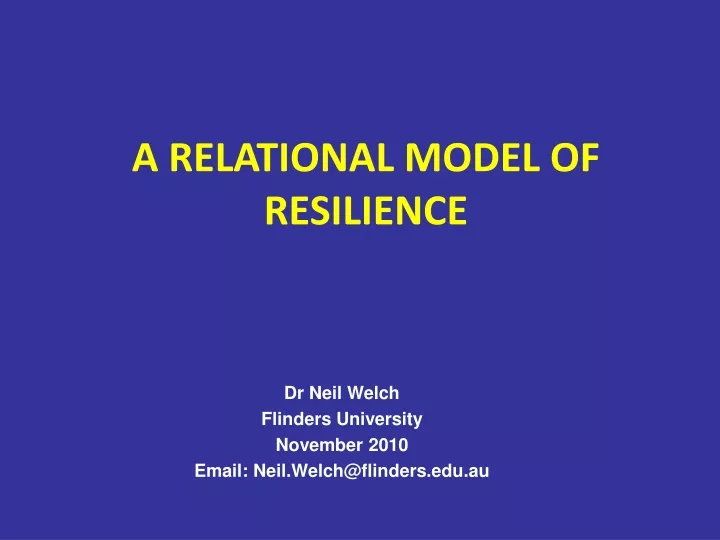 a relational model of resilience