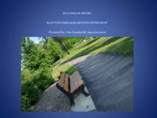 2013 ANNUAL REPORT BLUFFTON PARKS &amp; RECREATION DEPARTMENT