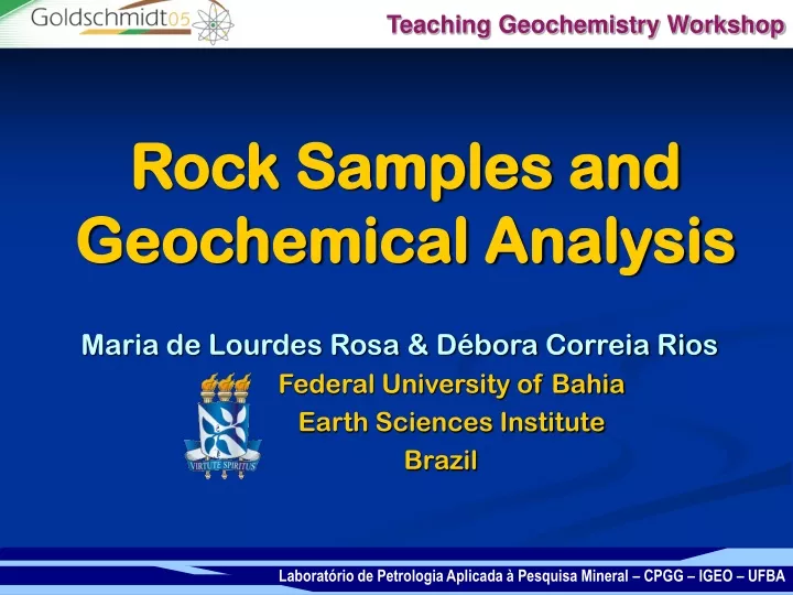 rock samples and geochemical analysis