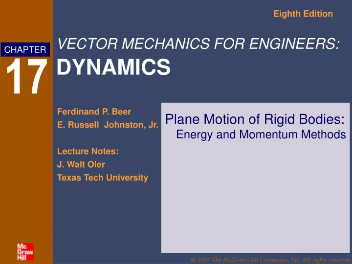 plane motion of rigid bodies energy and momentum methods