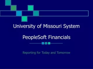 University of Missouri System PeopleSoft Financials