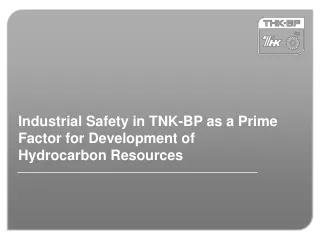 Industrial Safety in TNK-BP as a Prime Factor for Development of Hydrocarbon Resources