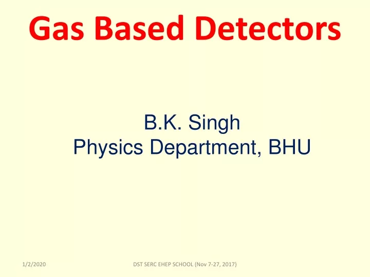 gas based detectors
