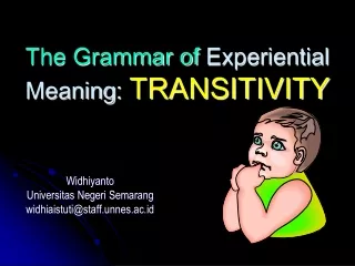 The Grammar of Experiential Meaning :  TRANSITIVITY