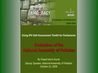 Using IPU Self-Assessment Toolkit for Parliaments Evaluation of the  National Assembly of Pakistan