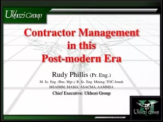 Contractor Management  in this  Post-modern Era