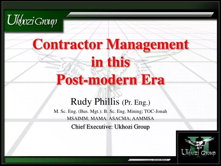 contractor management in this post modern era
