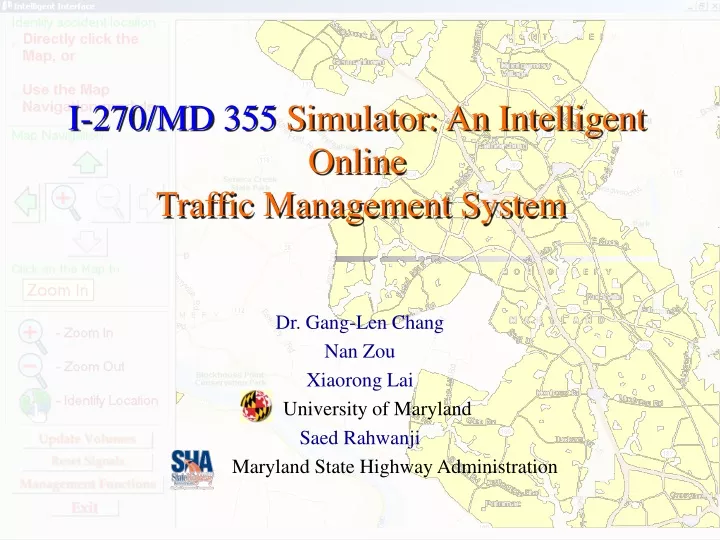 i 270 md 355 simulator an intelligent online traffic management system
