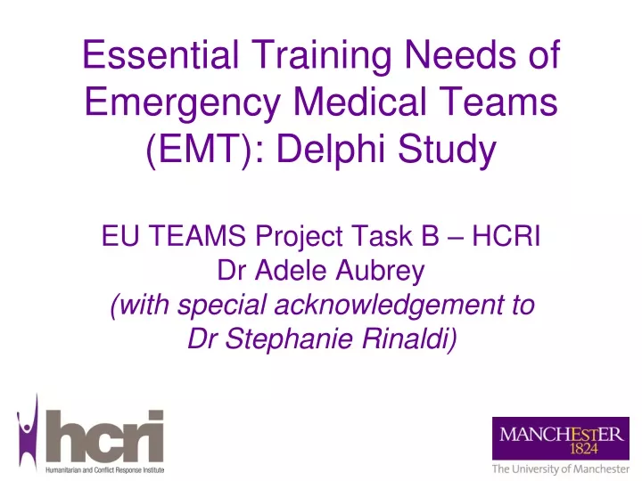 essential training needs of emergency medical