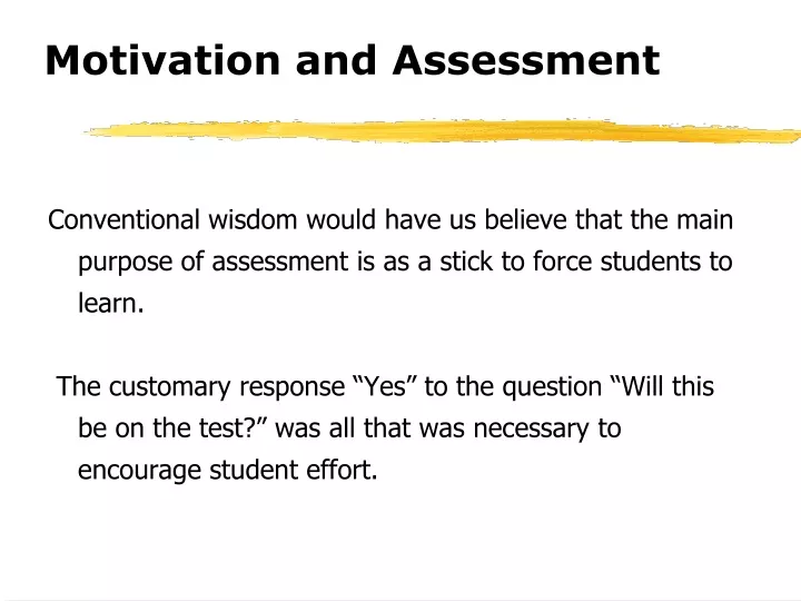 motivation and assessment