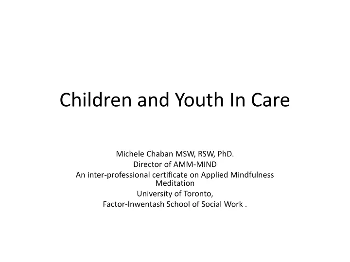 children and youth in care