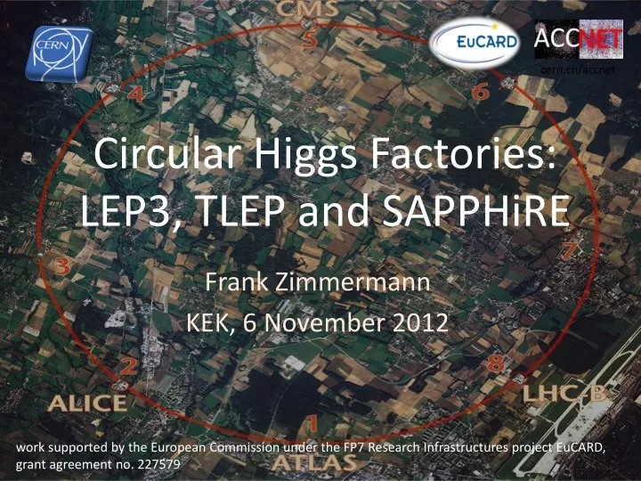 circular higgs factories lep3 tlep and sapphire