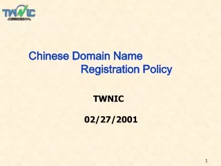 Chinese Domain Name                    Registration Policy