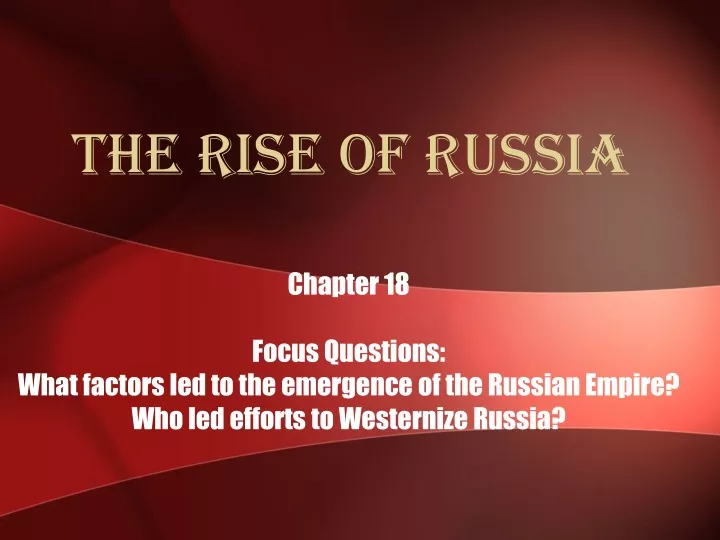 the rise of russia