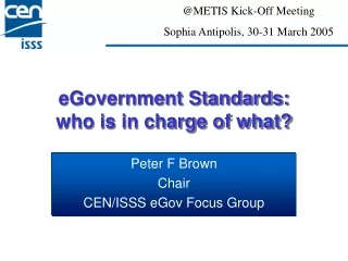 eGovernment Standards: who is in charge of what?