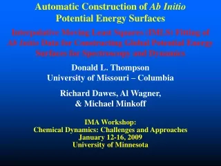 Automatic Construction of  Ab Initio  Potential Energy Surfaces