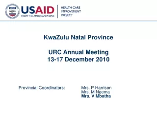 KwaZulu Natal Province URC Annual Meeting  13-17 December 2010