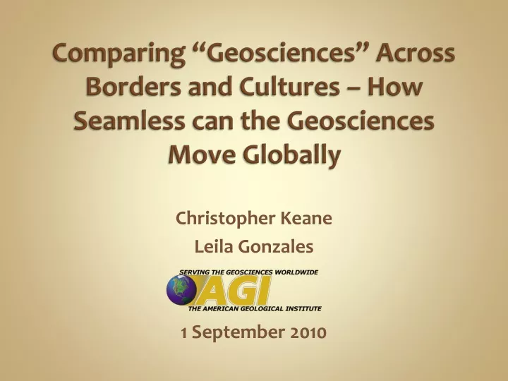comparing geosciences across borders and cultures how seamless can the geosciences move globally