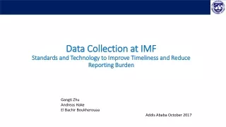 Data Collection at IMF Standards and Technology to Improve Timeliness and Reduce Reporting Burden