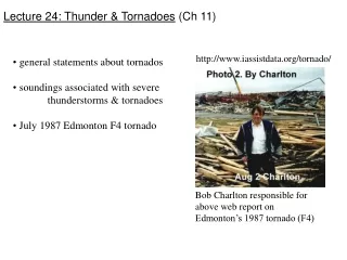 Lecture 24: Thunder &amp; Tornadoes  (Ch 11)