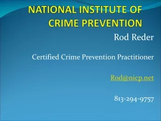 NATIONAL INSTITUTE OF CRIME PREVENTION