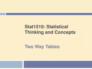Stat1510: Statistical Thinking and Concepts