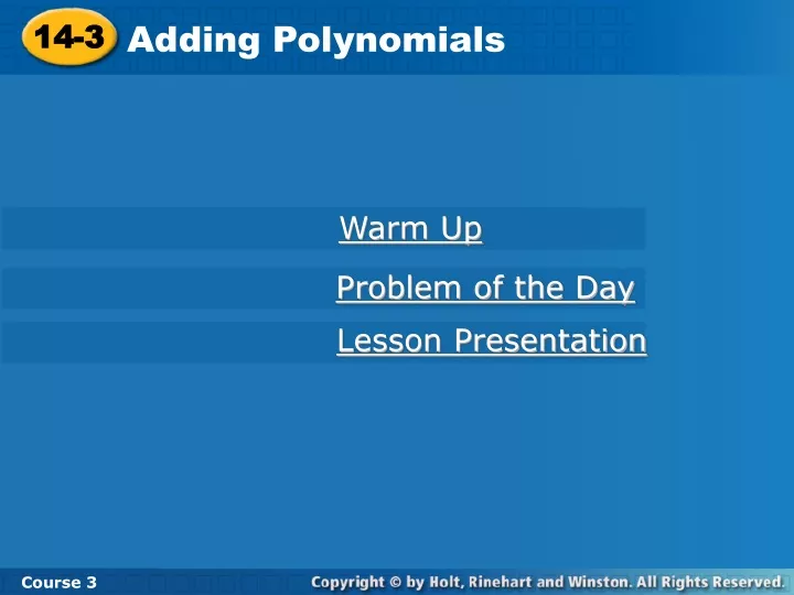 adding polynomials