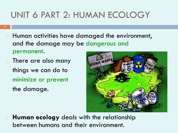 unit 6 part 2 human ecology