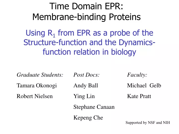 time domain epr membrane binding proteins