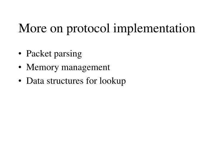 more on protocol implementation