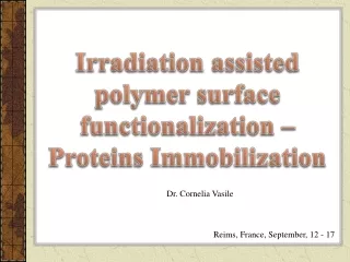 Irradiation assisted polymer surface functionalization –  Proteins Immobilization