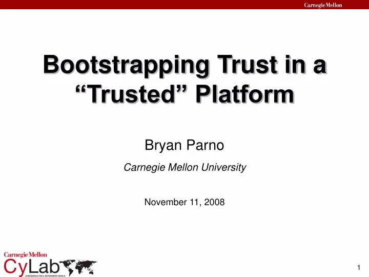 bootstrapping trust in a trusted platform