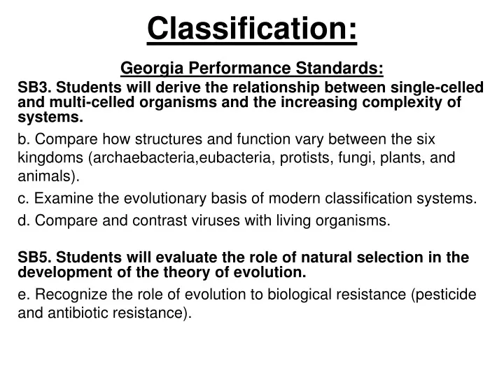 classification