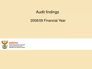 Audit findings   2008/09 Financial Year