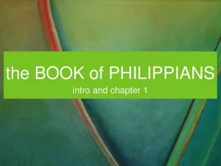 the BOOK of PHILIPPIANS