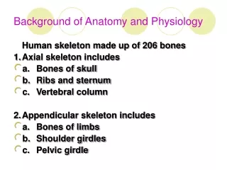 Background of Anatomy and Physiology