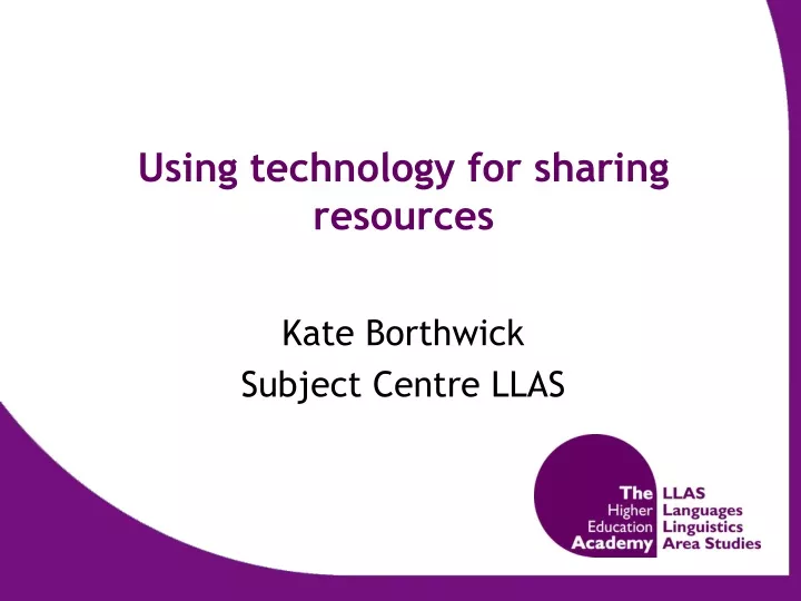 using technology for sharing resources