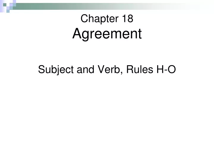 chapter 18 agreement