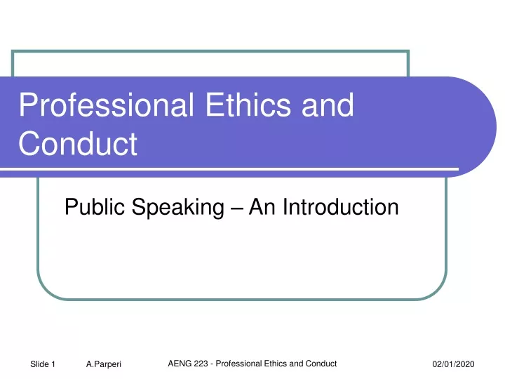 professional ethics and conduct