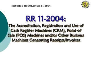 REVENUE REGULATION 11-2004