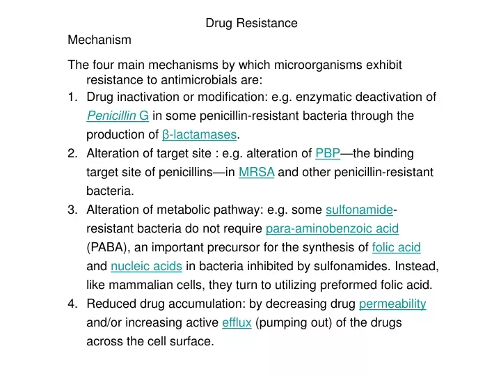 drug resistance