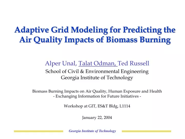 adaptive grid modeling for predicting the air quality impacts of biomass burning