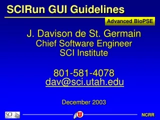 SCIRun GUI Guidelines
