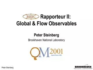 Rapporteur II: Global &amp; Flow Observables